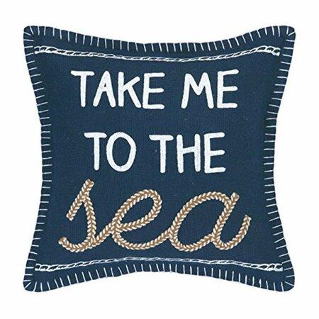 PUESTA EN ESCENA Take Me to The Sea Burlap Pillow, Blue PU3691725